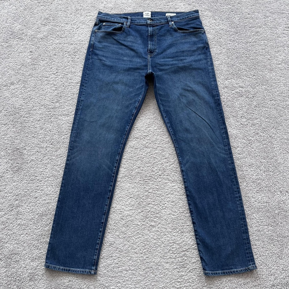 Flint And Tinder Straight Fit Jeans Mens 38x34 Blue Stretch Denim‎ Made USA